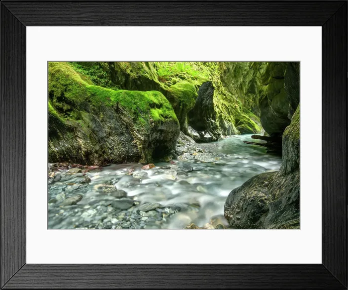 Framed Print : New Zealand, South Island, West Coast, Haast, slot canyon Framed Print : New Zealand, South Island, West Coast, Haast, slot canyon