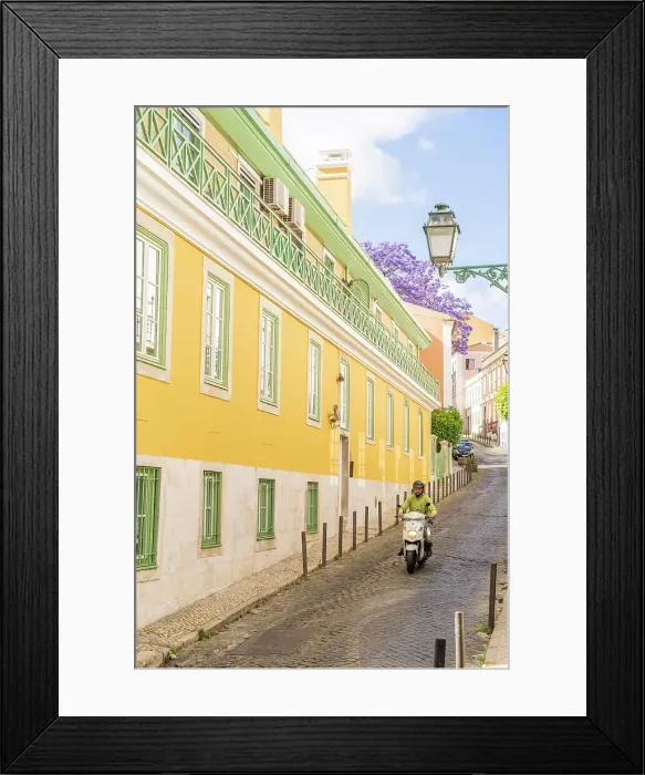 Framed Print : Colourful building in Bairro Alto, Lisbon, Portugal, Europe