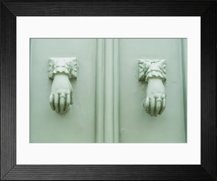 Framed Print : Colourful door knocker, Porto, Portugal, Europe Framed Print : Colourful door knocker, Porto, Portugal, Europe