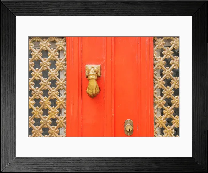 Framed Print : Colourful door knocker, Porto, Portugal, Europe Framed Print : Colourful door knocker, Porto, Portugal, Europe