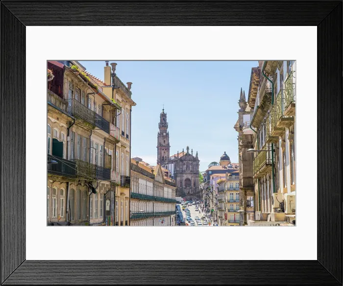 Framed Print : Looking towards Clerigos Tower and Clerigos Church, Porto, Portugal, Europe Framed Print : Looking towards Clerigos Tower and Clerigos Church, Porto, Portugal, Europe