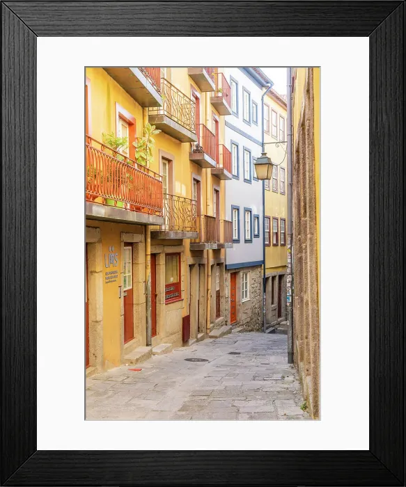 Framed Print : Colourful alley in Porto, Porto, Portugal, Europe Framed Print : Colourful alley in Porto, Porto, Portugal, Europe