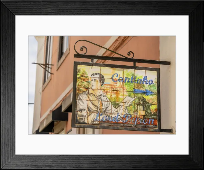 Framed Print : Colourful tiles on a restaurant in Sintra, Portugal, Europe Framed Print : Colourful tiles on a restaurant in Sintra, Portugal, Europe