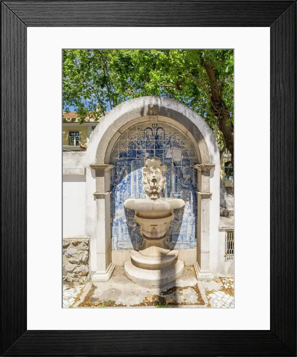 Framed Print : A tiled fountain at Sintra Train Station, Sintra, Portugal, Europe