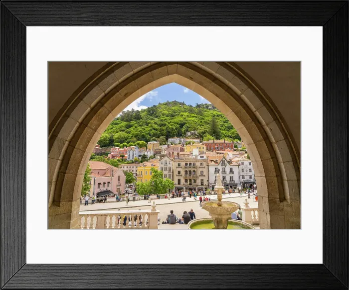 Framed Print : Looking from Sintra National Palace, Sintra, Portugal, Europe Framed Print : Looking from Sintra National Palace, Sintra, Portugal, Europe
