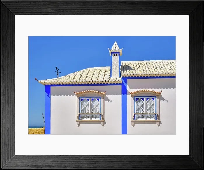 Framed Print : Details of traditional houses. Ericeira, Portugal Framed Print : Details of traditional houses. Ericeira, Portugal
