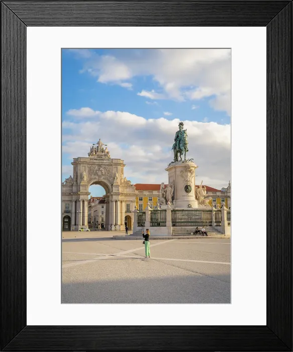 Framed Print : Equestrian Statue of King Jose I with The Arco da Rua Augusta in the background in Praca do Comercio, Lisbon, Portugal, Europe Framed Print : Equestrian Statue of King Jose I with The Arco da Rua Augusta in the background in Praca do Comercio, Lisbon, Portugal, Europe