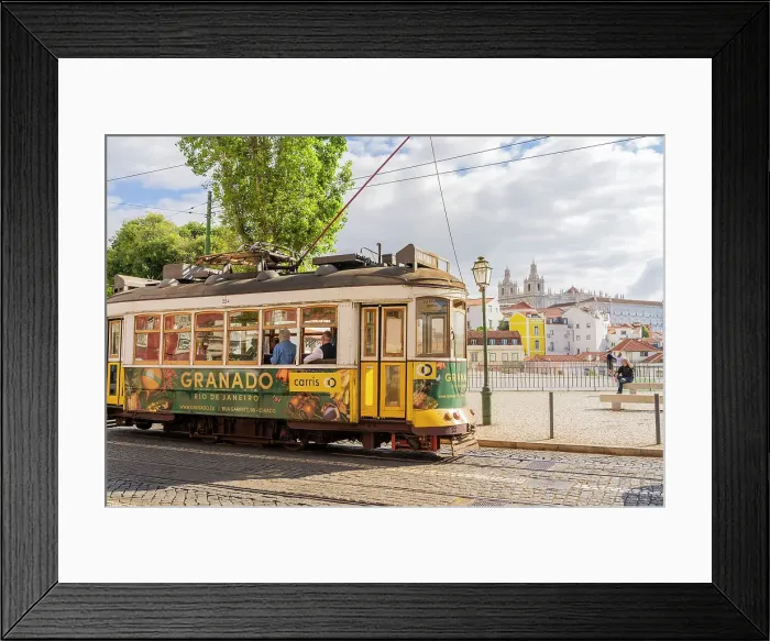 Framed Print : Tram in Lisbon, Portugal, Europe Framed Print : Tram in Lisbon, Portugal, Europe