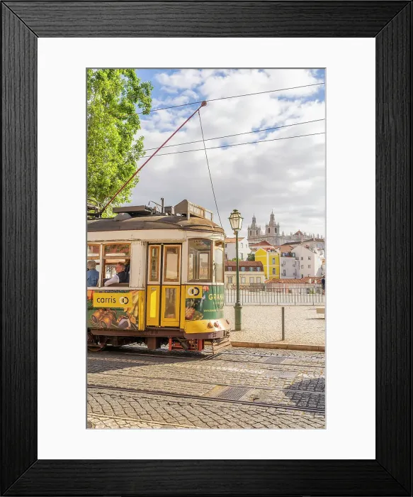 Framed Print : Tram in Lisbon, Portugal, Europe Framed Print : Tram in Lisbon, Portugal, Europe