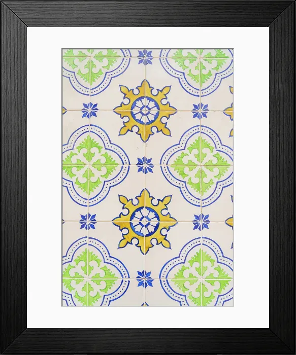 Framed Print : Colourful tiles, Lisbon, Portugal, Europe Framed Print : Colourful tiles, Lisbon, Portugal, Europe