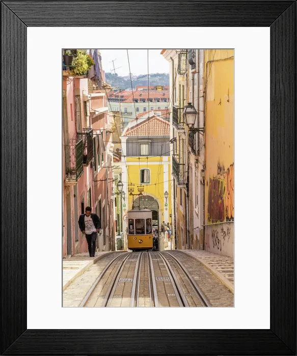 Framed Print : The tram Elevador da Bica, Bica, Lisbon, Portugal, Europe Framed Print : The tram Elevador da Bica, Bica, Lisbon, Portugal, Europe