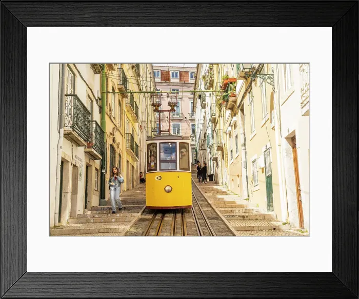 Framed Print : The tram Elevador da Bica, Bica, Lisbon, Portugal, Europe