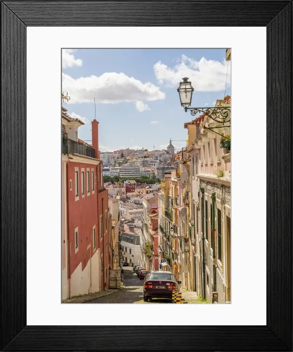 Framed Print : The view from Bairro Alto, Lisbon, Portugal, Europe
