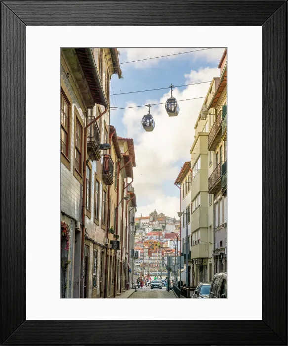 Framed Print : The Gaia Cable Cars Looking towards the old neighbourhood of Ribeira, Porto, Portugal, Europe Framed Print : The Gaia Cable Cars Looking towards the old neighbourhood of Ribeira, Porto, Portugal, Europe