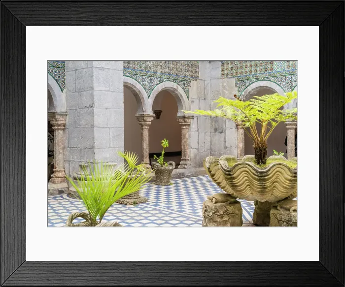 Framed Print : Courtyard at The National Palace of Pena, Sintra, Portugal, Europe