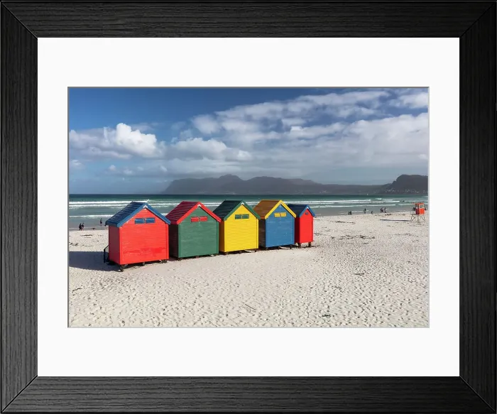 Framed Print : Colourful beach huts, Muizenberg, Cape Town, Western Cape, South Africa Framed Print : Colourful beach huts, Muizenberg, Cape Town, Western Cape, South Africa