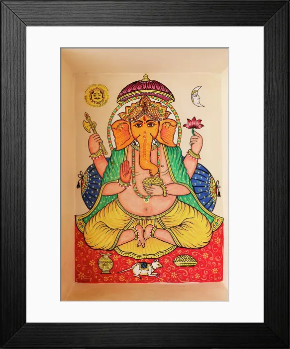 Framed Print : Painting of Lord Ganesha, City Palace, Udaipur, Rajasthan, India, South Asia Framed Print : Painting of Lord Ganesha, City Palace, Udaipur, Rajasthan, India, South Asia