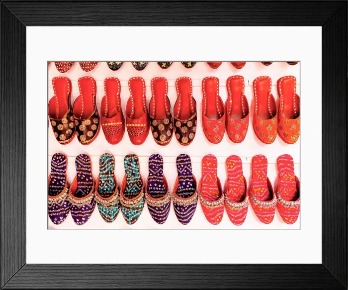 Framed Print : Traditional Indian Slippers, Market, Pushkar, Rajasthan, India, South Asia Framed Print : Traditional Indian Slippers, Market, Pushkar, Rajasthan, India, South Asia