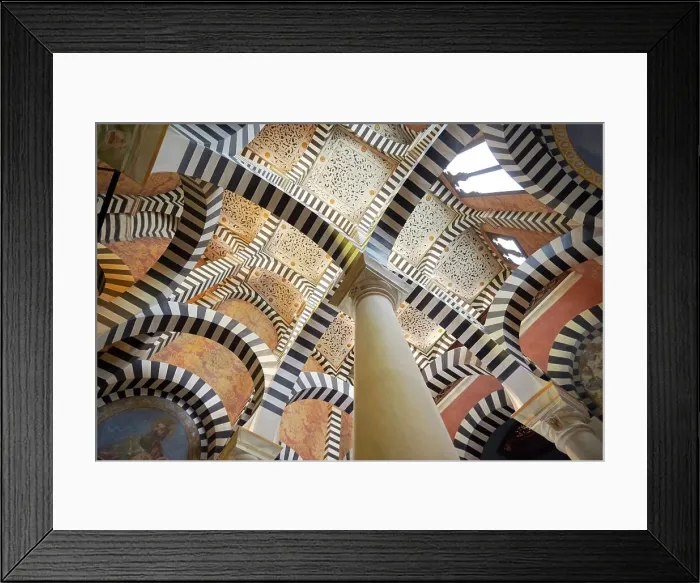 Framed Print : Arabesque Moorish style arches inside the chapel of the Rocchetta Mattei castle fortress, Grizzana Morandi, Bologna, Emilia Romagna, Italy Framed Print : Arabesque Moorish style arches inside the chapel of the Rocchetta Mattei castle fortress, Grizzana Morandi, Bologna, Emilia Romagna, Italy