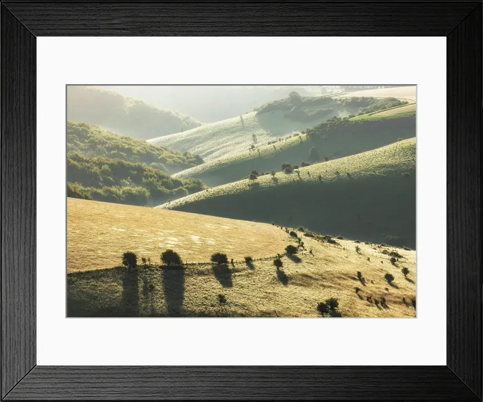 Framed Print : Rolling landscape around Melbury Down from Melbury Hill, Cranborne Chase, Dorset, England, UK Framed Print : Rolling landscape around Melbury Down from Melbury Hill, Cranborne Chase, Dorset, England, UK
