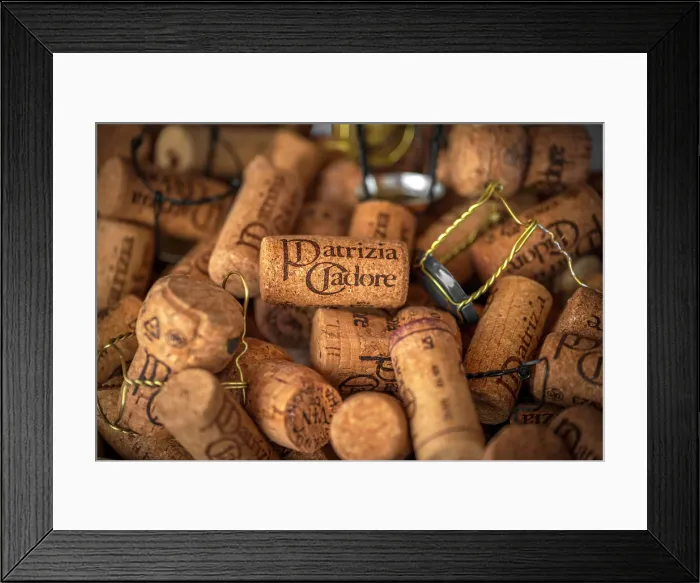 Framed Print : Europe, Italy, Lombardy. corks of the bottles of Wine producer Patrizia Cadore in the Lugana area Framed Print : Europe, Italy, Lombardy. corks of the bottles of Wine producer Patrizia Cadore in the Lugana area