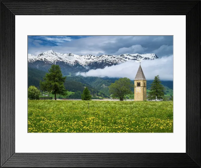 Framed Print : Bell tower emerging from Lake Reschen (Lago di Resia), Graun im Vinschgau-Curon Venosta, Alto Adige-South Tyrol, Italy Framed Print : Bell tower emerging from Lake Reschen (Lago di Resia), Graun im Vinschgau-Curon Venosta, Alto Adige-South Tyrol, Italy