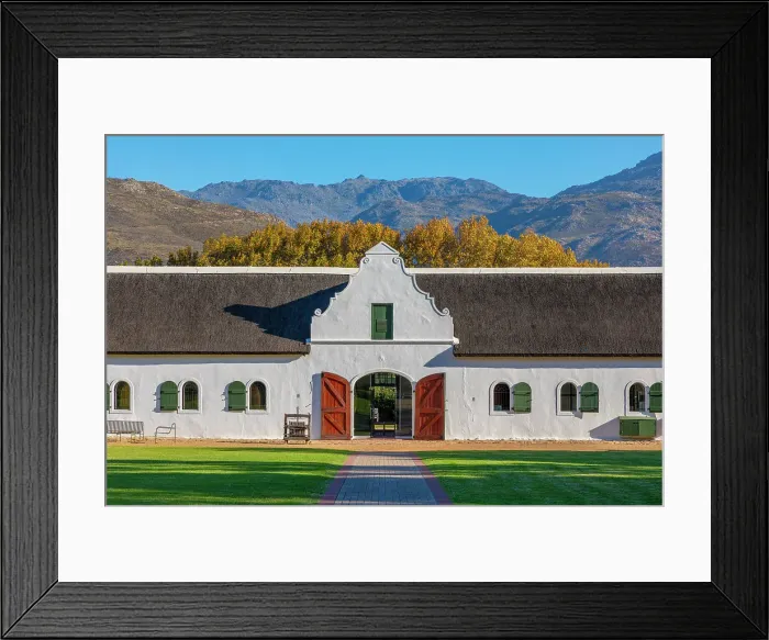 Framed Print : Cape Dutch Architecture on La Motte Wine Estate, Franschhoek Valley, Franschhoek, Western Cape Province, South Africa