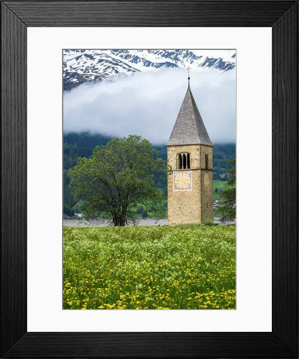 Framed Print : Bell tower emerging from Lake Reschen (Lago di Resia), Graun im Vinschgau-Curon Venosta, Alto Adige-South Tyrol, Italy Framed Print : Bell tower emerging from Lake Reschen (Lago di Resia), Graun im Vinschgau-Curon Venosta, Alto Adige-South Tyrol, Italy