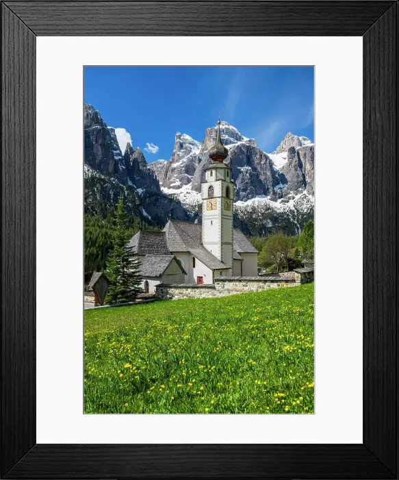 Framed Print : Colfosco-Calfosch with Sella mountain group behind, Val Badia, Dolomites, Alto Adige-South Tyrol, Italy Framed Print : Colfosco-Calfosch with Sella mountain group behind, Val Badia, Dolomites, Alto Adige-South Tyrol, Italy
