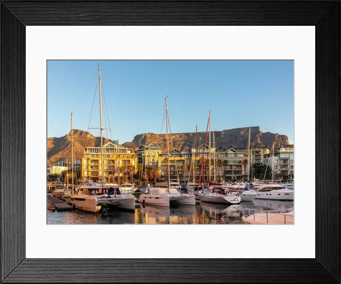 Framed Print : V & A Waterfront and Table Mountain at Sunset, Cape Town, Western Cape Province, South Africa Framed Print : V & A Waterfront and Table Mountain at Sunset, Cape Town, Western Cape Province, South Africa