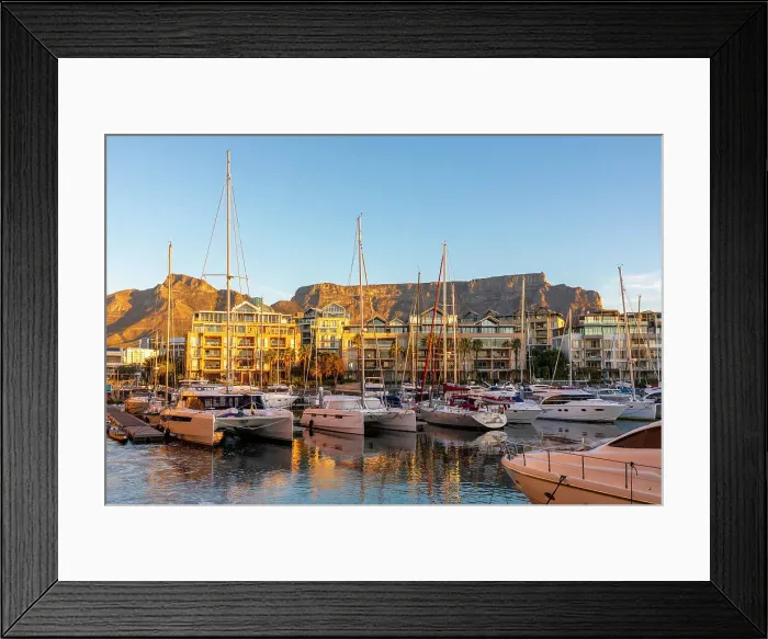 Framed Print : V & A Waterfront and Table Mountain at Sunset, Cape Town, Western Cape Province, South Africa Framed Print : V & A Waterfront and Table Mountain at Sunset, Cape Town, Western Cape Province, South Africa