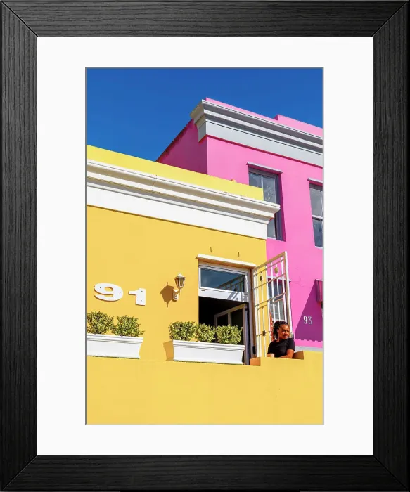 Framed Print : Colourful Houses in Bo-Kaap formerly known as the Malay Quarter, Cape Town, Western Cape Province, South Africa