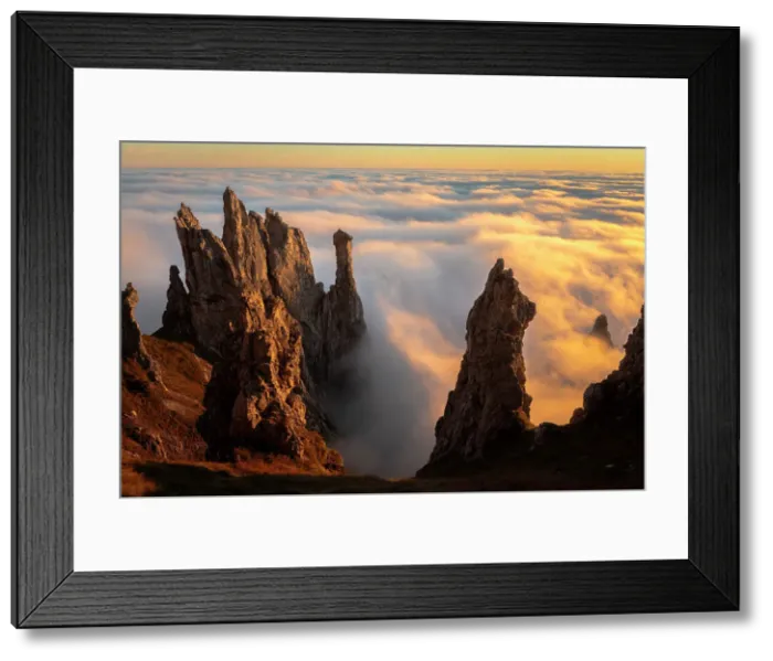 Framed Print : Eroded sharp rock spires of Grignetta at sunset, Grigne group, Lake Como, Lecco province, Lombardy, Italy Framed Print : Eroded sharp rock spires of Grignetta at sunset, Grigne group, Lake Como, Lecco province, Lombardy, Italy