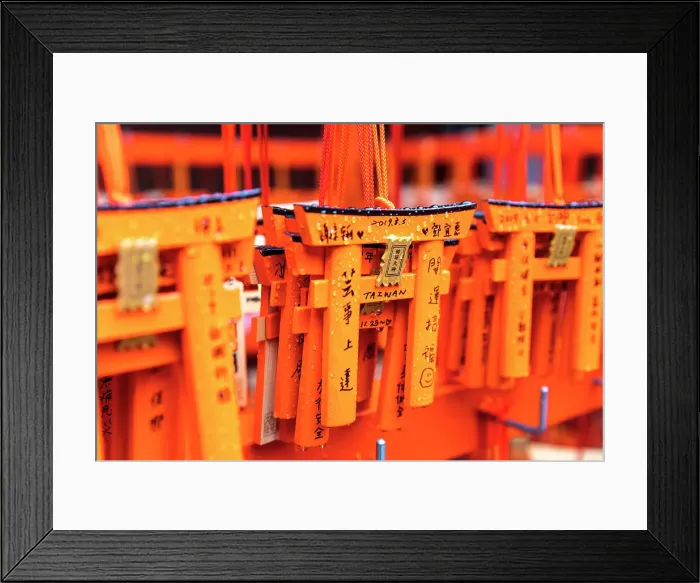 Framed Print : Small Torri (Senbontorii) gates with Kanji calligraphy, Fushimi Inari Shrine, Kyoto, Japan Framed Print : Small Torri (Senbontorii) gates with Kanji calligraphy, Fushimi Inari Shrine, Kyoto, Japan