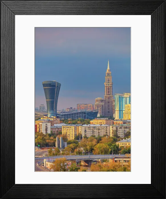 Framed Print : Cityscape, aerial view, modern apartment houses, Moscow, Russia Framed Print : Cityscape, aerial view, modern apartment houses, Moscow, Russia