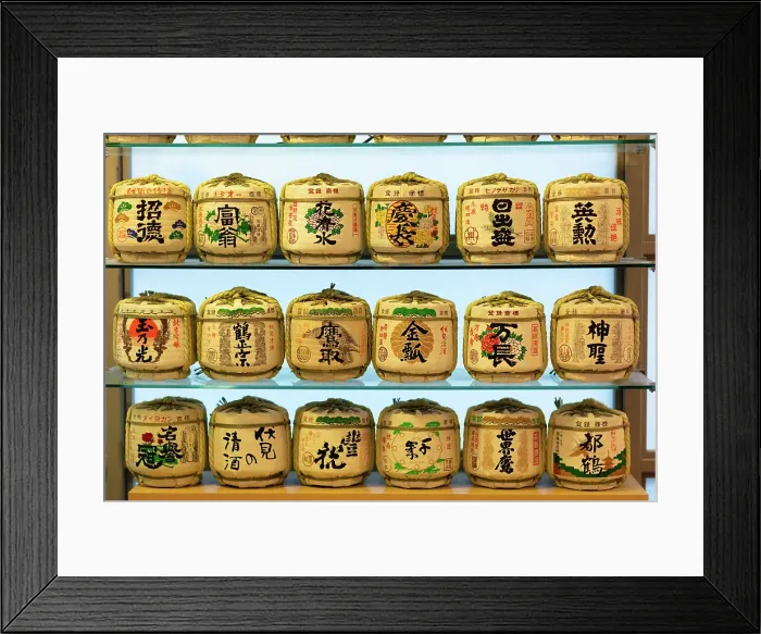 Framed Print : Sake barrels at Miyako Messe exhibition hall, Kyoto, Japan Framed Print : Sake barrels at Miyako Messe exhibition hall, Kyoto, Japan