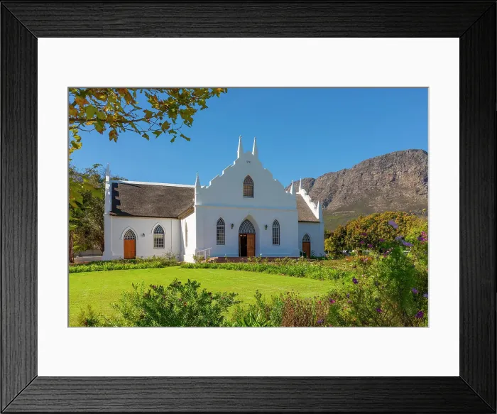 Framed Print : Dutch Reformed Church, Franschhoek, Western Cape, South Africa Framed Print : Dutch Reformed Church, Franschhoek, Western Cape, South Africa