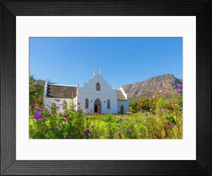 Framed Print : Dutch Reformed Church, Franschhoek, Western Cape, South Africa Framed Print : Dutch Reformed Church, Franschhoek, Western Cape, South Africa