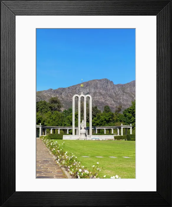 Framed Print : The Huguenot Monument Symbolizing the Holy Trinity, Franschhoek, Western Cape, South Africa