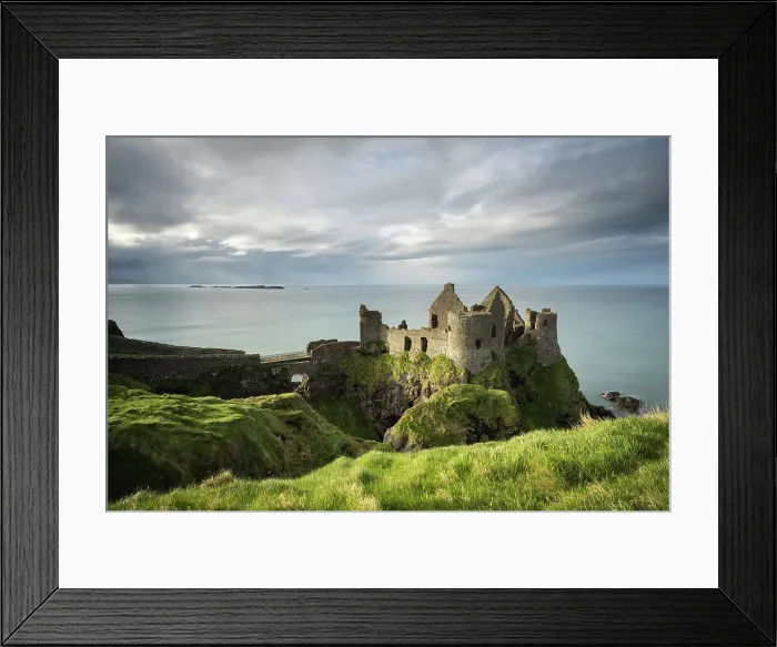Framed Print : The ruins of Dunluce Castle on the clifftops of the Causeway Coast, County Antrim, Northern Ireland. Spring (March) 2024 Framed Print : The ruins of Dunluce Castle on the clifftops of the Causeway Coast, County Antrim, Northern Ireland. Spring (March) 2024