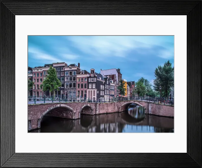 Framed Print : A bridge over the Keizersgracht canal, Amsterdam, Netherlands