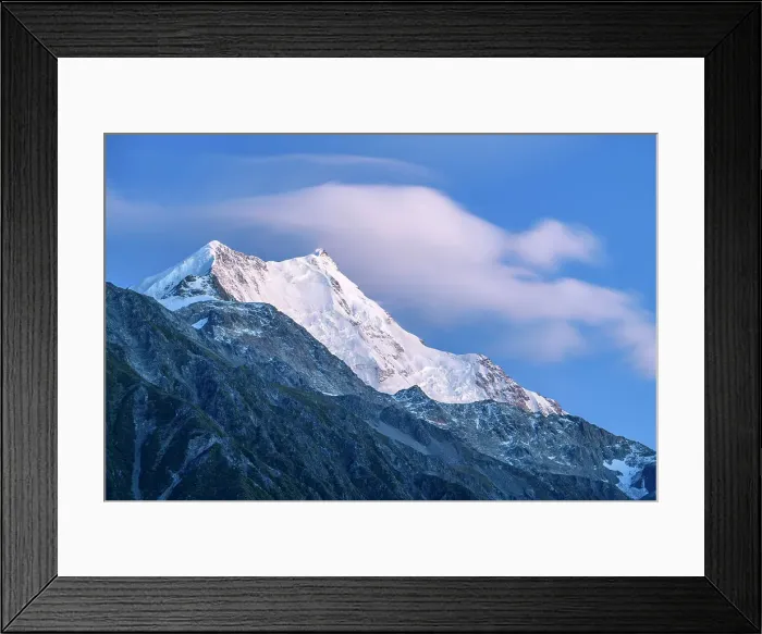 Framed Print : New Zealand, South Island, Southern Alps, Mount Cook, National Park, Aoraki