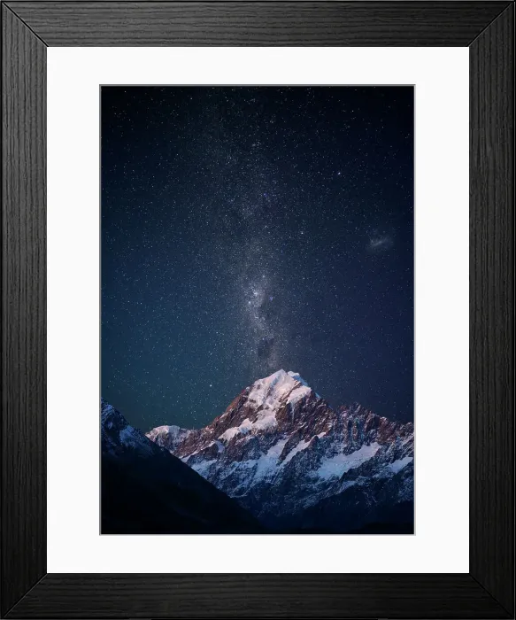 Framed Print : New Zealand, South Island, Southern Alps, Mount Cook National Park, Aoraki, Mount Cook with Milky Way Framed Print : New Zealand, South Island, Southern Alps, Mount Cook National Park, Aoraki, Mount Cook with Milky Way