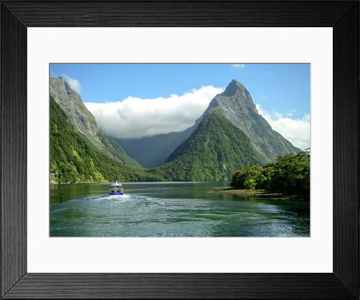 Framed Print : New Zealand, South Island, Fiordland National Park, Milford Sound, UNESCO World Heritage Framed Print : New Zealand, South Island, Fiordland National Park, Milford Sound, UNESCO World Heritage