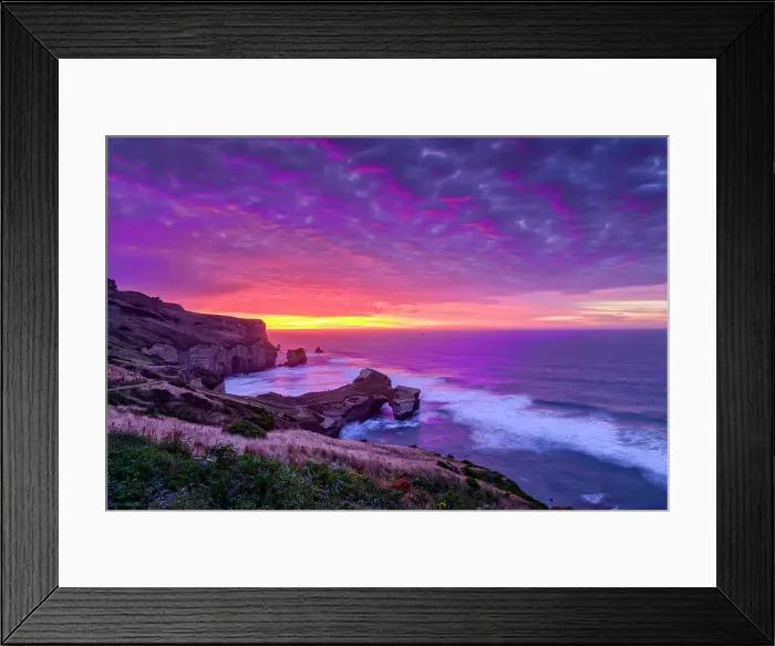 Framed Print : New Zealand, South Island, Dunedin, Tunnel Beach