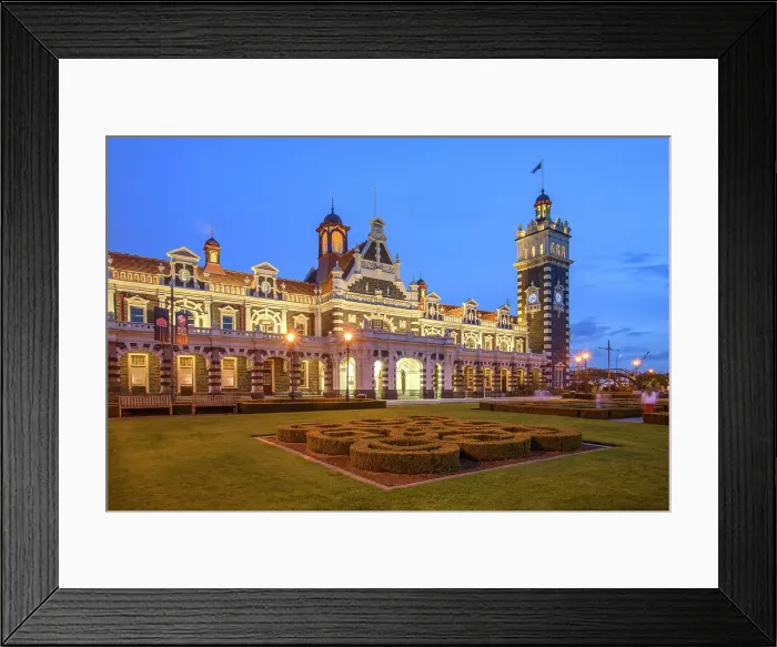 Framed Print : New Zealand, South Island, Otago, Dunedin Railway Station, Flemish Renaissance-style, building, landmark