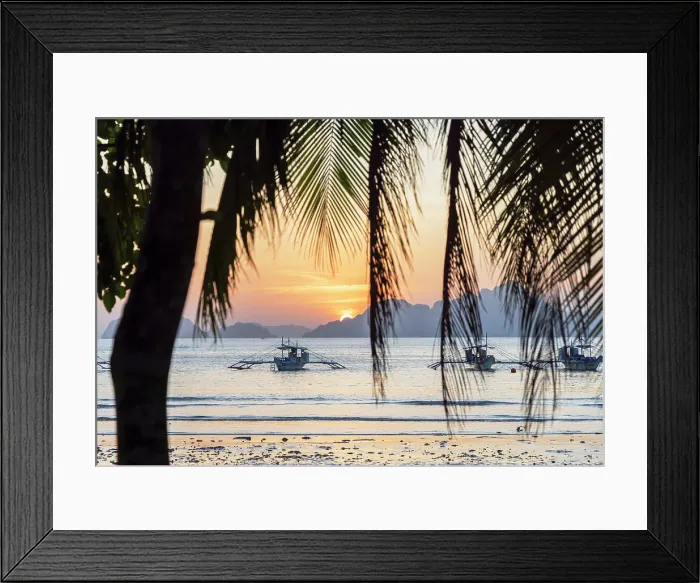 Framed Print : Corong Corong Beach at sunset, El Nido, Bacuit Bay, Palawan, Philippines Framed Print : Corong Corong Beach at sunset, El Nido, Bacuit Bay, Palawan, Philippines