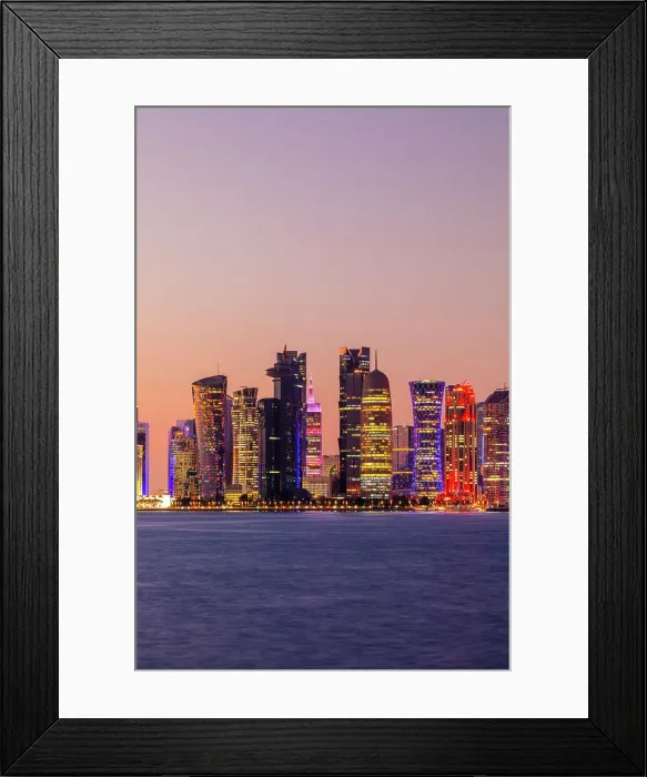 Framed Print : West Bay Skyline at Dusk, Doha, Qatar