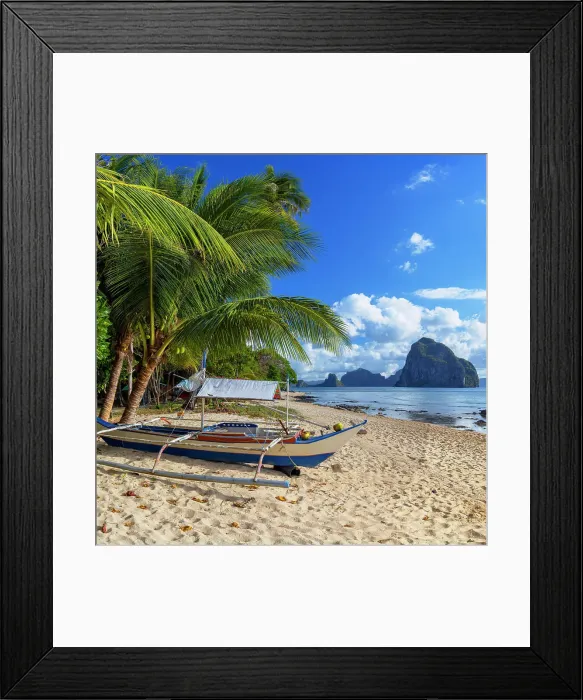 Framed Print : Las Cabanas beach, El Nido, Bacuit Bay, Palawan, Philippines Framed Print : Las Cabanas beach, El Nido, Bacuit Bay, Palawan, Philippines