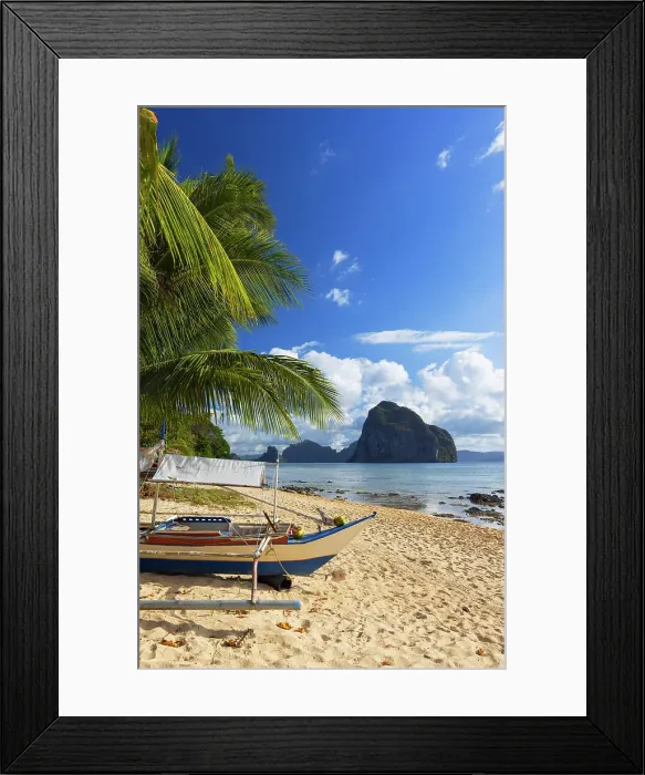 Framed Print : Las Cabanas beach, El Nido, Bacuit Bay, Palawan, Philippines Framed Print : Las Cabanas beach, El Nido, Bacuit Bay, Palawan, Philippines